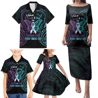 Suicide Awareness Memorial Family Matching Puletasi and Hawaiian Shirt I Wear Purple and Teal For Someone I Miss - Polynesian Pride