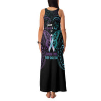 Suicide Awareness Memorial Family Matching Tank Maxi Dress and Hawaiian Shirt I Wear Purple and Teal For Someone I Miss - Polynesian Pride