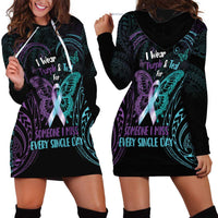 Suicide Awareness Memorial Hoodie Dress I Wear Purple and Teal For Someone I Miss - Polynesian Pride