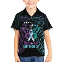 Suicide Awareness Memorial Kid Hawaiian Shirt I Wear Purple and Teal For Someone I Miss - Polynesian Pride
