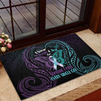 Suicide Awareness Memorial Rubber Doormat I Wear Purple and Teal For Someone I Miss - Polynesian Pride