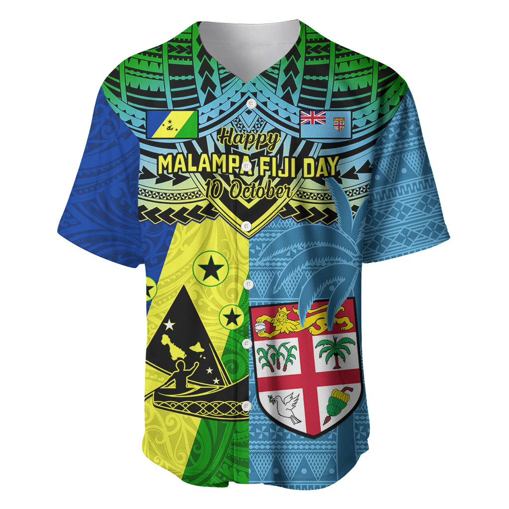 Malampa Fiji Day Baseball Jersey Together We Grow Proud Polynesian Tapa Artsy LT14 Blue - Polynesian Pride