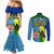 Malampa Fiji Day Couples Matching Mermaid Dress and Long Sleeve Button Shirts Together We Grow Proud Polynesian Tapa Artsy LT14 - Polynesian Pride