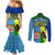 Custom Malampa Fiji Day Couples Matching Mermaid Dress and Long Sleeve Button Shirts Together We Grow Proud Polynesian Tapa Artsy LT14 - Polynesian Pride