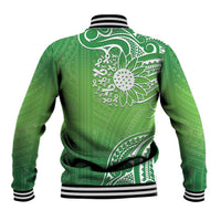 Polynesia Depression Awareness Baseball Jacket Sunflower Green Ribbons Polynesian Tattoo LT14 - Polynesian Pride
