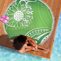Polynesia Depression Awareness Beach Blanket Sunflower Green Ribbons Polynesian Tattoo LT14 - Polynesian Pride