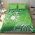 Polynesia Depression Awareness Bedding Set Sunflower Green Ribbons Polynesian Tattoo