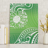 Polynesia Depression Awareness Canvas Wall Art Sunflower Green Ribbons Polynesian Tattoo LT14 Without Frame Green - Polynesian Pride