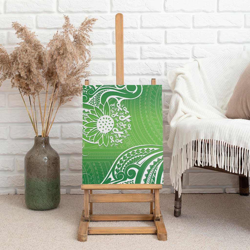 Polynesia Depression Awareness Canvas Wall Art Sunflower Green Ribbons Polynesian Tattoo LT14 - Polynesian Pride