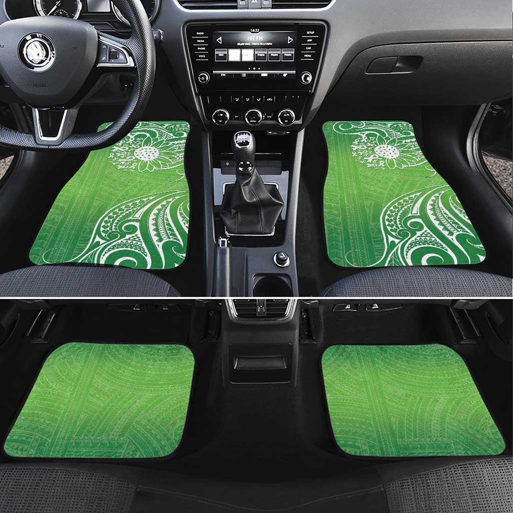 Polynesia Depression Awareness Car Mats Sunflower Green Ribbons Polynesian Tattoo