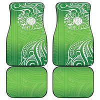 Polynesia Depression Awareness Car Mats Sunflower Green Ribbons Polynesian Tattoo LT14 - Polynesian Pride