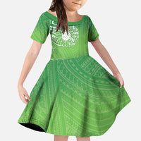 Polynesia Depression Awareness Family Matching Mermaid Dress and Hawaiian Shirt Sunflower Green Ribbons Polynesian Tattoo