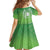 Polynesia Depression Awareness Family Matching Off Shoulder Short Dress and Hawaiian Shirt Sunflower Green Ribbons Polynesian Tattoo