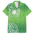 Polynesia Depression Awareness Family Matching Off Shoulder Short Dress and Hawaiian Shirt Sunflower Green Ribbons Polynesian Tattoo