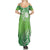 Polynesia Depression Awareness Family Matching Summer Maxi Dress and Hawaiian Shirt Sunflower Green Ribbons Polynesian Tattoo