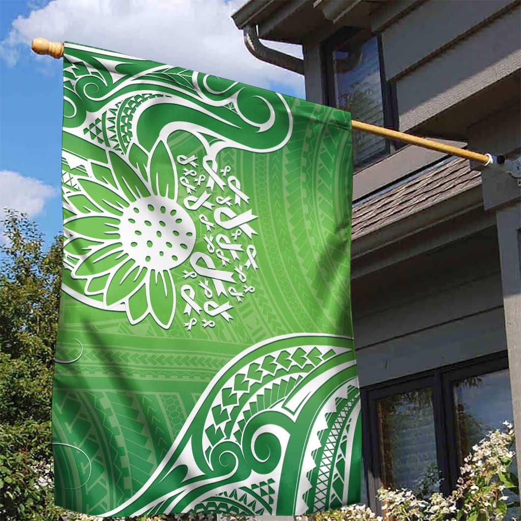 Polynesia Depression Awareness Garden Flag Sunflower Green Ribbons Polynesian Tattoo LT14 - Polynesian Pride