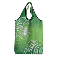 Polynesia Depression Awareness Grocery Bag Sunflower Green Ribbons Polynesian Tattoo LT14 - Polynesian Pride