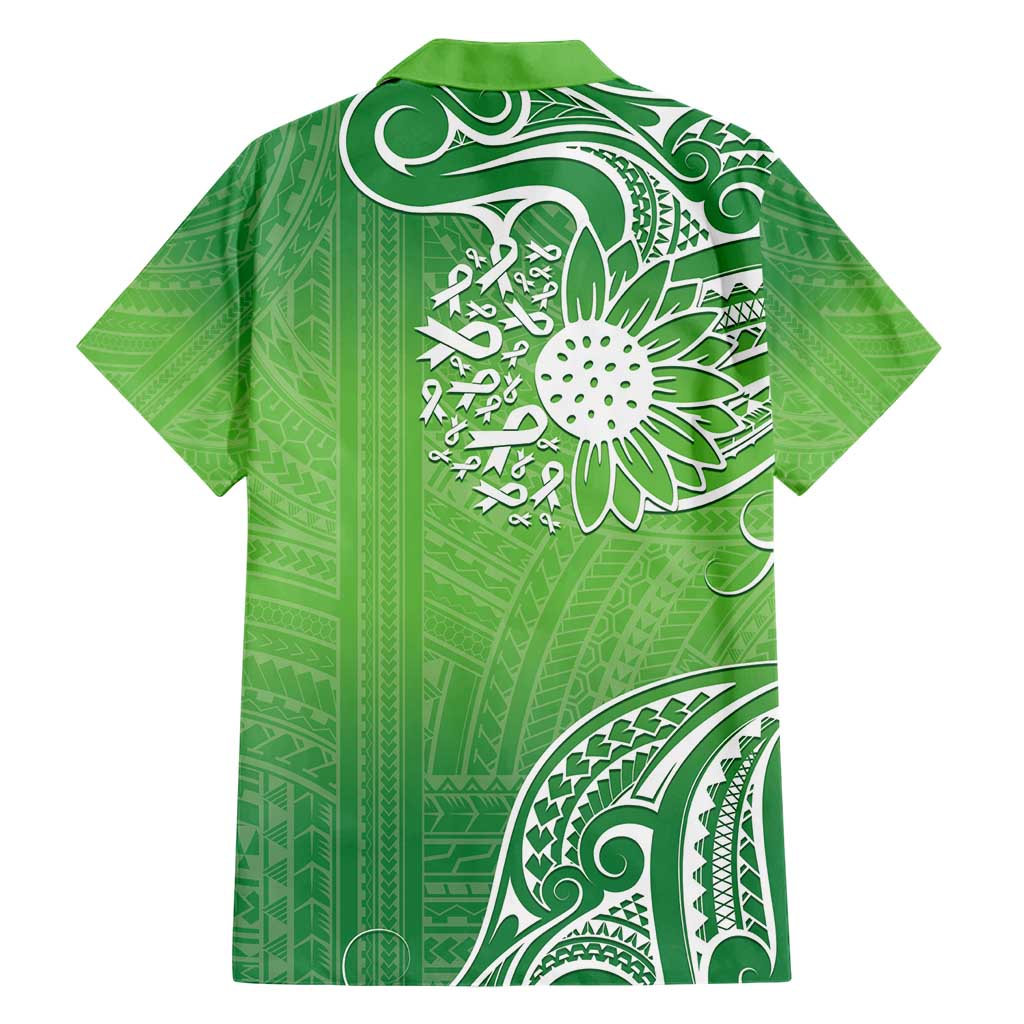 Polynesia Depression Awareness Hawaiian Shirt Sunflower Green Ribbons Polynesian Tattoo LT14 - Polynesian Pride