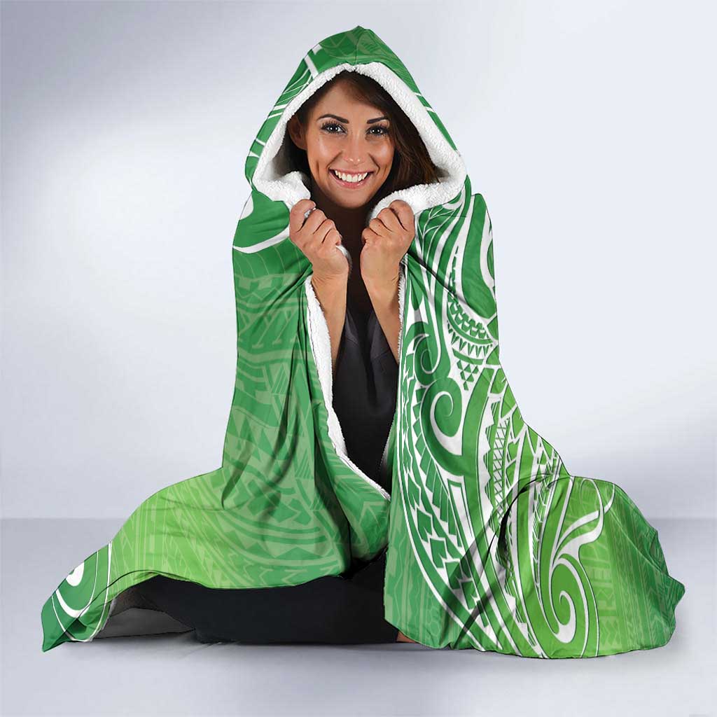 Polynesia Depression Awareness Hooded Blanket Sunflower Green Ribbons Polynesian Tattoo LT14 - Polynesian Pride