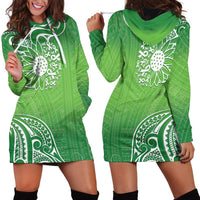 Polynesia Depression Awareness Hoodie Dress Sunflower Green Ribbons Polynesian Tattoo LT14 - Polynesian Pride