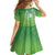 Polynesia Depression Awareness Kid Short Sleeve Dress Sunflower Green Ribbons Polynesian Tattoo