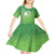 Polynesia Depression Awareness Kid Short Sleeve Dress Sunflower Green Ribbons Polynesian Tattoo