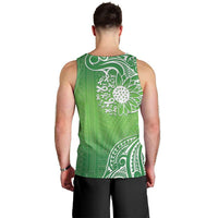 Polynesia Depression Awareness Men Tank Top Sunflower Green Ribbons Polynesian Tattoo LT14 - Polynesian Pride