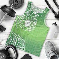 Polynesia Depression Awareness Men Tank Top Sunflower Green Ribbons Polynesian Tattoo LT14 - Polynesian Pride