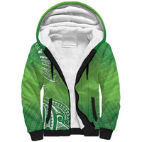 Polynesia Depression Awareness Sherpa Hoodie Sunflower Green Ribbons Polynesian Tattoo LT14 Unisex Green - Polynesian Pride