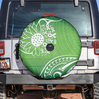 Polynesia Depression Awareness Spare Tire Cover Sunflower Green Ribbons Polynesian Tattoo LT14 Green - Polynesian Pride