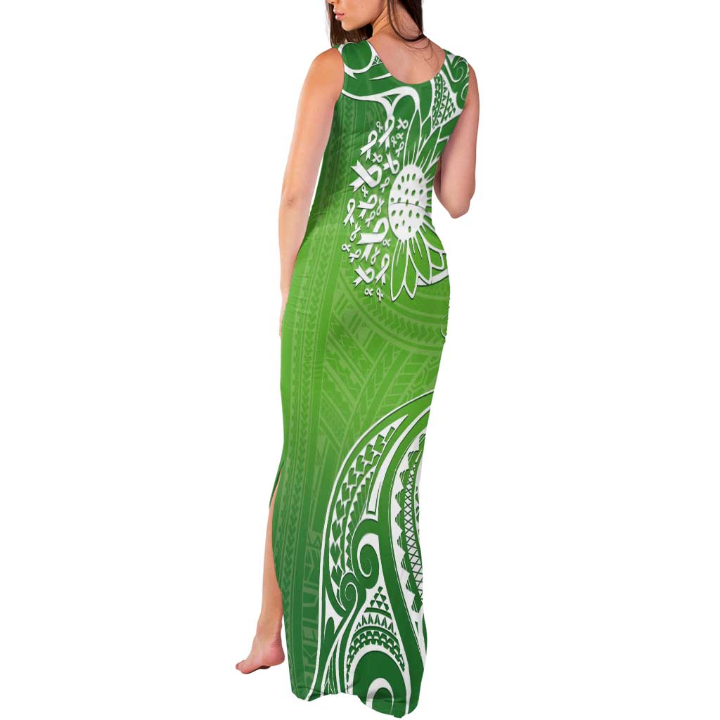 Polynesia Depression Awareness Tank Maxi Dress Sunflower Green Ribbons Polynesian Tattoo LT14 - Polynesian Pride