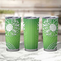 Polynesia Depression Awareness Tumbler Cup Sunflower Green Ribbons Polynesian Tattoo LT14 - Polynesian Pride