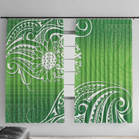 Polynesia Depression Awareness Window Curtain Sunflower Green Ribbons Polynesian Tattoo LT14 With Hooks Green - Polynesian Pride
