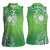 Polynesia Depression Awareness Women Sleeveless Polo Shirt Sunflower Green Ribbons Polynesian Tattoo