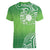 Polynesia Depression Awareness Women V-Neck T-Shirt Sunflower Green Ribbons Polynesian Tattoo