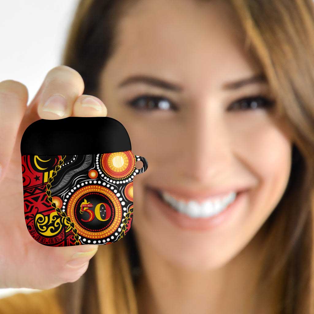 Celebrating 50 Years Papua New Guinea AirPods Case Aboriginal Mix Papuan Pattern - Polynesian Pride