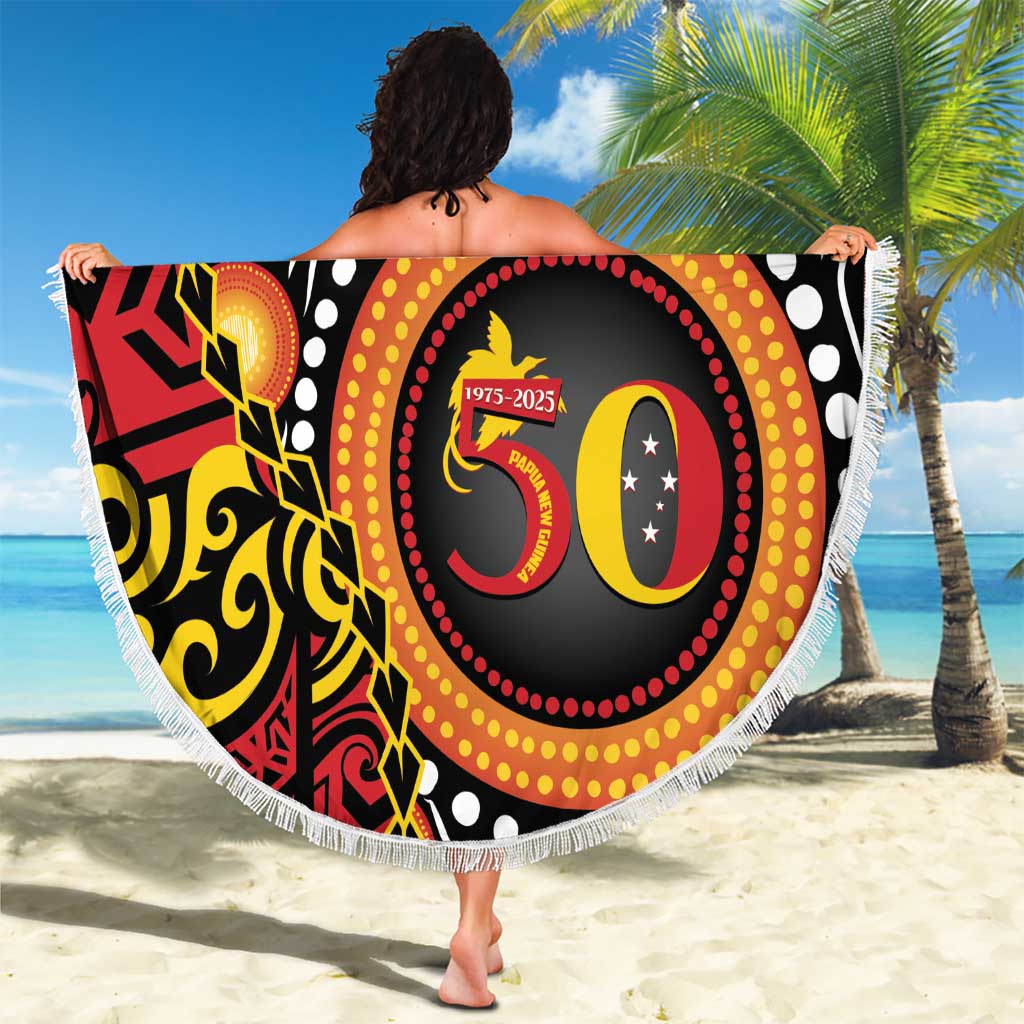 Celebrating 50 Years Papua New Guinea Beach Blanket Aboriginal Mix Papuan Pattern LT14 - Polynesian Pride