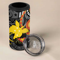 Celebrating 50 Years Papua New Guinea 4 in 1 Can Cooler Tumbler Aboriginal Mix Papuan Pattern LT14 - Polynesian Pride