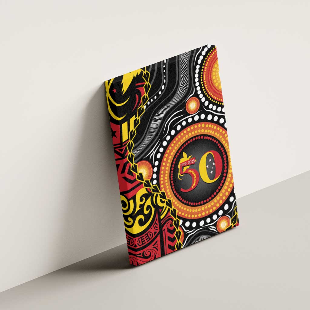 Celebrating 50 Years Papua New Guinea Canvas Wall Art Aboriginal Mix Papuan Pattern LT14 - Polynesian Pride