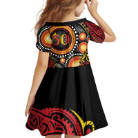 Celebrating 50 Years Papua New Guinea Family Matching Mermaid Dress and Hawaiian Shirt Aboriginal Mix Papuan Pattern - Polynesian Pride