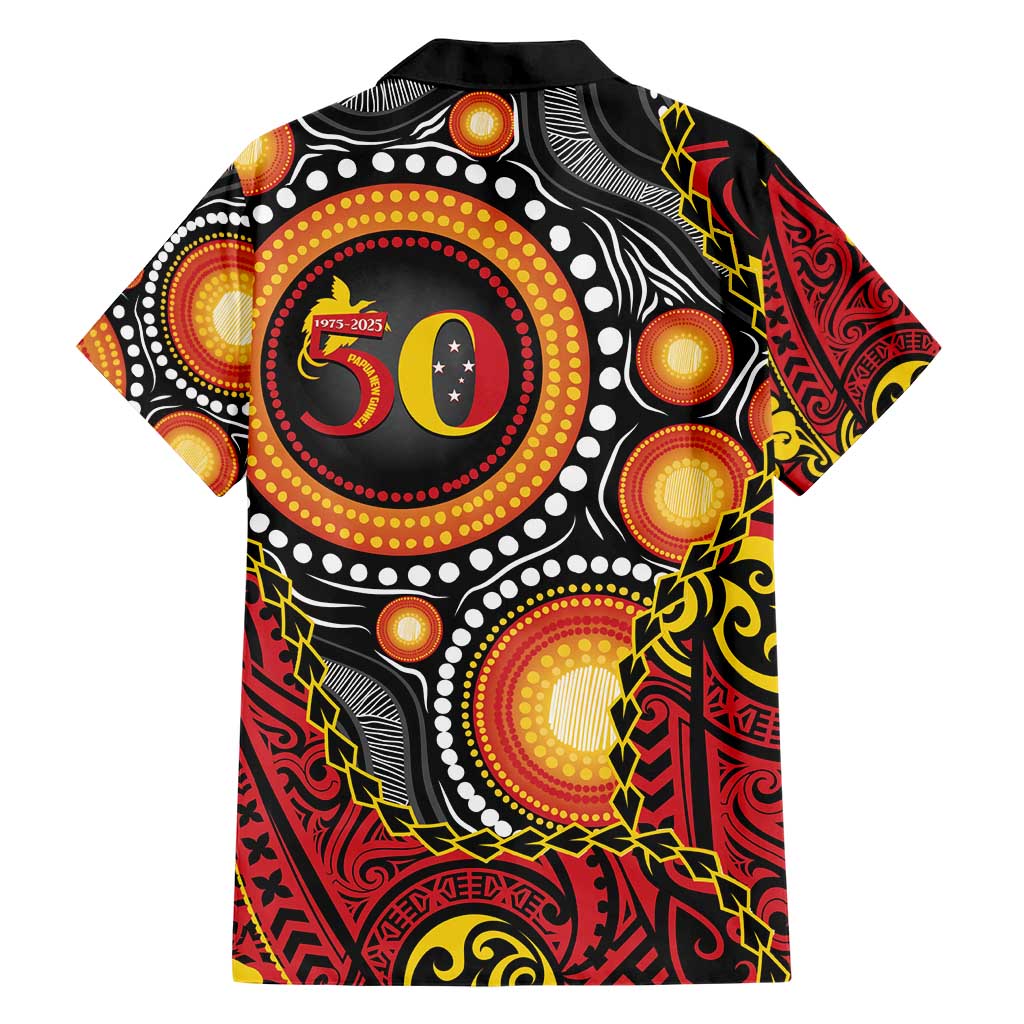 Celebrating 50 Years Papua New Guinea Hawaiian Shirt Aboriginal Mix Papuan Pattern LT14 - Polynesian Pride