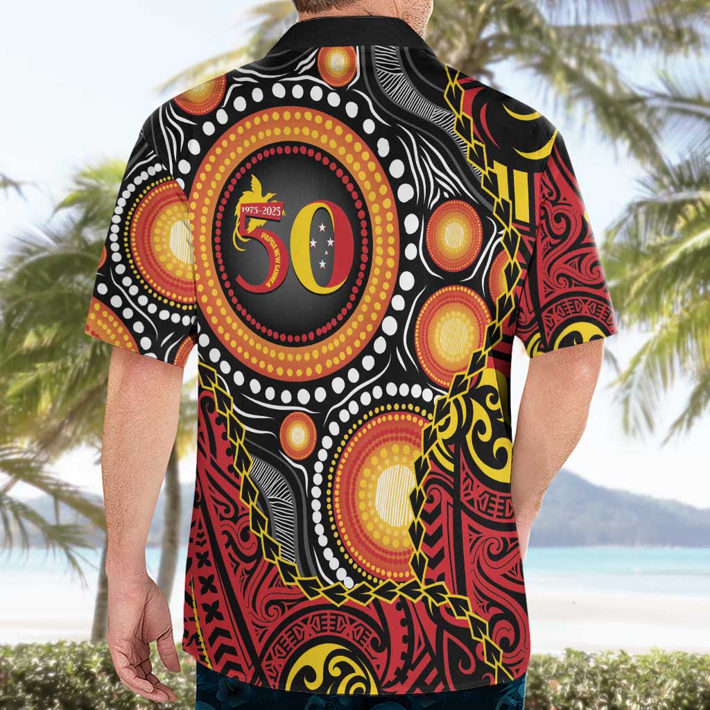 Celebrating 50 Years Papua New Guinea Hawaiian Shirt Aboriginal Mix Papuan Pattern LT14 - Polynesian Pride