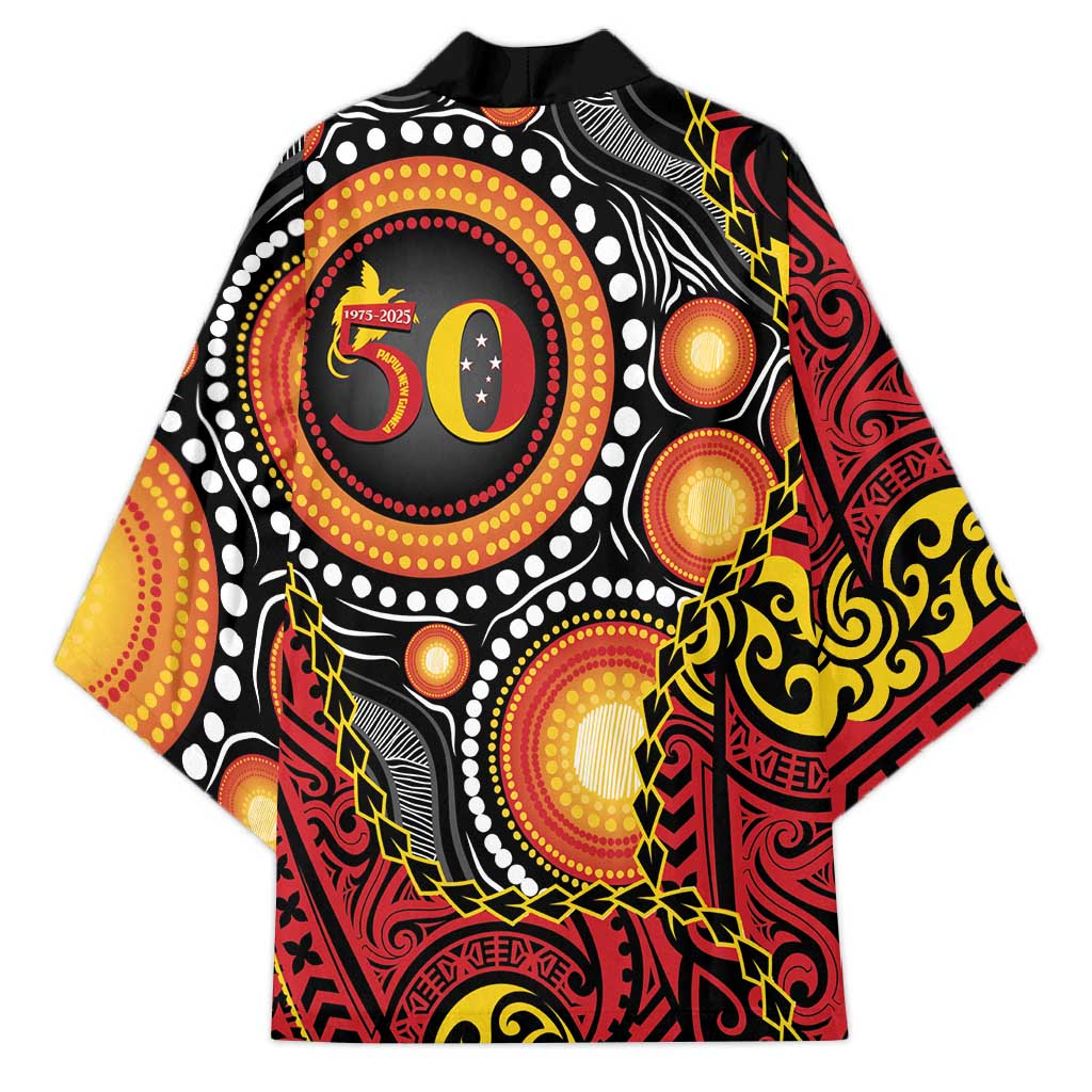 Celebrating 50 Years Papua New Guinea Kimono Aboriginal Mix Papuan Pattern - Polynesian Pride