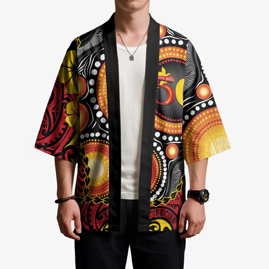 Celebrating 50 Years Papua New Guinea Kimono Aboriginal Mix Papuan Pattern - Polynesian Pride