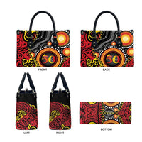Celebrating 50 Years Papua New Guinea Leather Bag Aboriginal Mix Papuan Pattern - Polynesian Pride