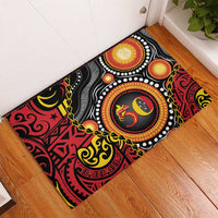 Celebrating 50 Years Papua New Guinea Rubber Doormat Aboriginal Mix Papuan Pattern LT14 - Polynesian Pride