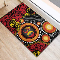 Celebrating 50 Years Papua New Guinea Rubber Doormat Aboriginal Mix Papuan Pattern LT14 - Polynesian Pride