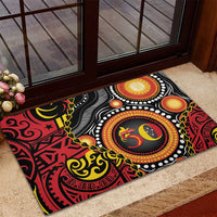 Celebrating 50 Years Papua New Guinea Rubber Doormat Aboriginal Mix Papuan Pattern LT14 - Polynesian Pride
