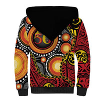 Celebrating 50 Years Papua New Guinea Sherpa Hoodie Aboriginal Mix Papuan Pattern LT14 - Polynesian Pride
