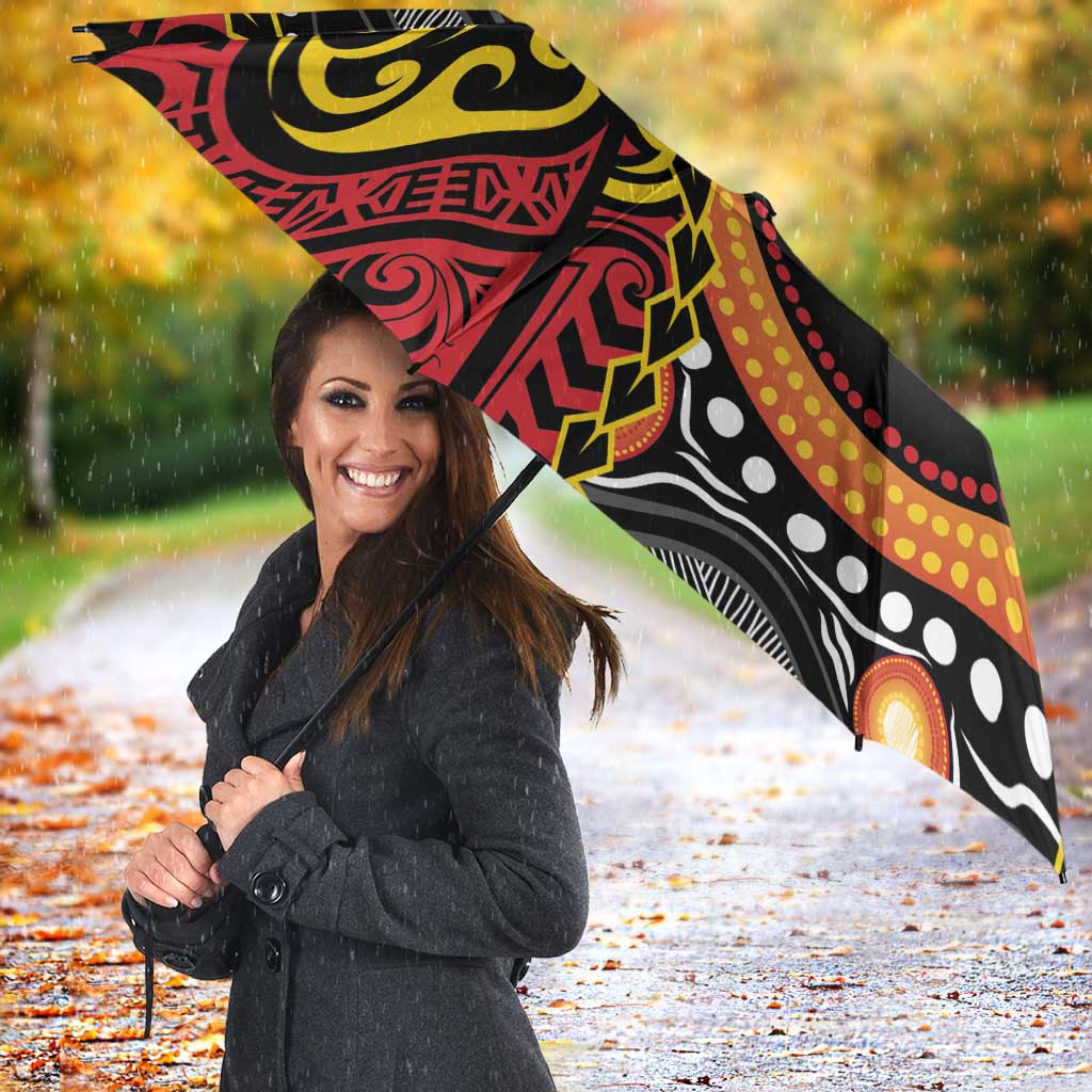 Celebrating 50 Years Papua New Guinea Umbrella Aboriginal Mix Papuan Pattern - Polynesian Pride